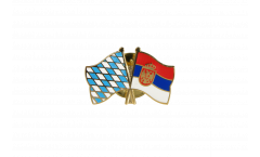 Bavaria - Serbia with coat of arms Friendship Flag Pin, Badge - 22 mm
