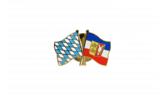 Bavaria - Schleswig-Holstein Friendship Flag Pin, Badge - 22 mm