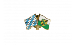 Bavaria - Saxony Friendship Flag Pin, Badge - 22 mm