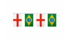England - Brazil Friendship Bunting Flags - 5.9 x 8.65 inch