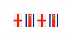 England - Costa Rica Friendship Bunting Flags - 5.9 x 8.65 inch
