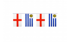 England - Uruguay Friendship Bunting Flags - 5.9 x 8.65 inch