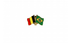 Belgium - Brazil Friendship Flag Pin, Badge - 22 mm