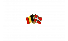 Belgium - Denmark Friendship Flag Pin, Badge - 22 mm