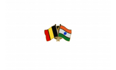 Belgium - India Friendship Flag Pin, Badge - 22 mm