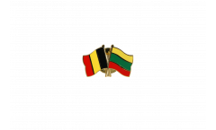Belgium - Lithuania Friendship Flag Pin, Badge - 22 mm