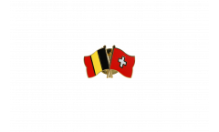 Belgium - Switzerland Friendship Flag Pin, Badge - 22 mm