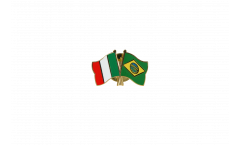 Italy - Brazil Friendship Flag Pin, Badge - 22 mm