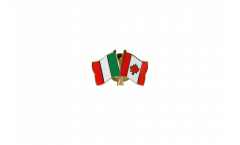 Italy - Canada Friendship Flag Pin, Badge - 22 mm