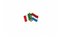 Italy - Luxembourg Friendship Flag Pin, Badge - 22 mm