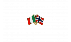 Italy - Norway Friendship Flag Pin, Badge - 22 mm