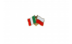 Italy - Poland Friendship Flag Pin, Badge - 22 mm