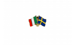 Italy - Sweden Friendship Flag Pin, Badge - 22 mm