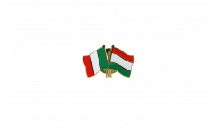 Italy - Hungary Friendship Flag Pin, Badge - 22 mm