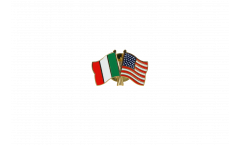 Italy - USA Friendship Flag Pin, Badge - 22 mm