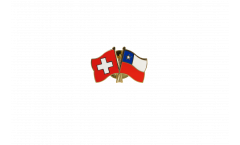 Switzerland - Chile Friendship Flag Pin, Badge - 22 mm