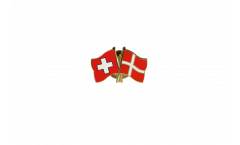 Switzerland - Denmark Friendship Flag Pin, Badge - 22 mm