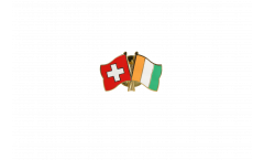 Switzerland - Ivory Coast Friendship Flag Pin, Badge - 22 mm