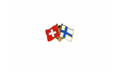 Switzerland - Finland Friendship Flag Pin, Badge - 22 mm