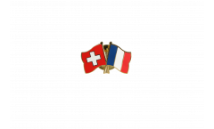 Switzerland - France Friendship Flag Pin, Badge - 22 mm