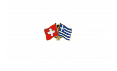 Switzerland - Greece Friendship Flag Pin, Badge - 22 mm