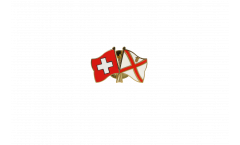 Switzerland - Great Britain Jersey Friendship Flag Pin, Badge - 22 mm