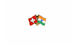 Switzerland - India Friendship Flag Pin, Badge - 22 mm