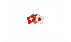 Switzerland - Japan Friendship Flag Pin, Badge - 22 mm