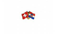 Switzerland - Croatia Friendship Flag Pin, Badge - 22 mm