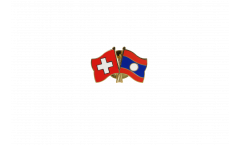 Switzerland - Laos Friendship Flag Pin, Badge - 22 mm