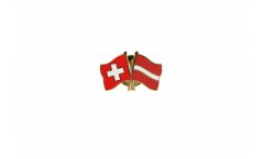 Switzerland - Latvia Friendship Flag Pin, Badge - 22 mm