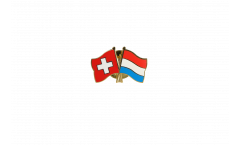 Switzerland - Luxembourg Friendship Flag Pin, Badge - 22 mm