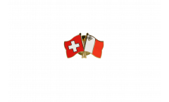 Switzerland - Malta Friendship Flag Pin, Badge - 22 mm