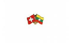 Switzerland - Myanmar Friendship Flag Pin, Badge - 22 mm
