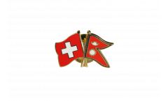 Switzerland - Nepal Friendship Flag Pin, Badge - 22 mm