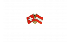 Switzerland - Austria Friendship Flag Pin, Badge - 22 mm