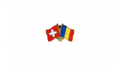 Switzerland - Rumania Friendship Flag Pin, Badge - 22 mm