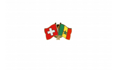 Switzerland - Senegal Friendship Flag Pin, Badge - 22 mm