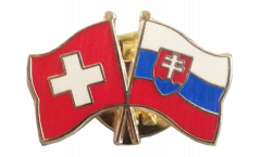 Switzerland - Slovakia Friendship Flag Pin, Badge - 22 mm