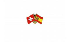 Switzerland - Spain Friendship Flag Pin, Badge - 22 mm
