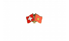Switzerland - Vietnam Friendship Flag Pin, Badge - 22 mm