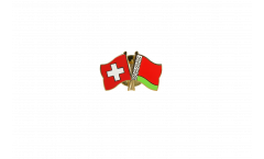 Switzerland - Belarus Friendship Flag Pin, Badge - 22 mm