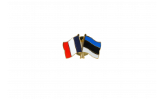 France - Estonia Friendship Flag Pin, Badge - 22 mm