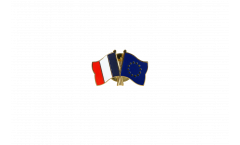 France - European Union EU Friendship Flag Pin, Badge - 22 mm
