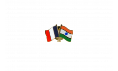 France - India Friendship Flag Pin, Badge - 22 mm