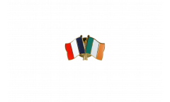 France - Ireland Friendship Flag Pin, Badge - 22 mm