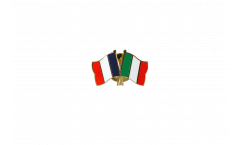 France - Italy Friendship Flag Pin, Badge - 22 mm