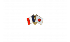 France - Japan Friendship Flag Pin, Badge - 22 mm