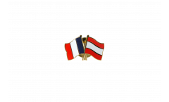 France - Latvia Friendship Flag Pin, Badge - 22 mm