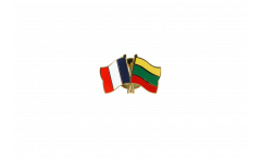 France - Lithuania Friendship Flag Pin, Badge - 22 mm